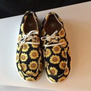 Ariat Sunflower Print Loafers - Yellow and Black